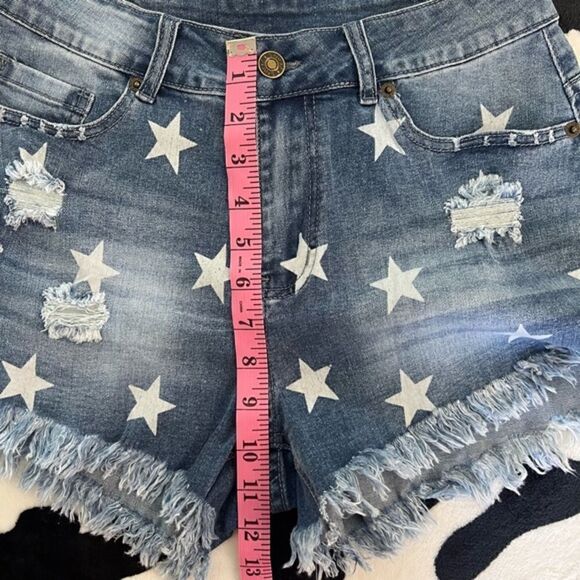 Star Denim Distressed Denim Frayed Women's Shorts‎ M - Picture 13 of 14